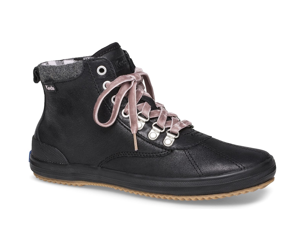 Botas Keds Mujer Negros - Scout Water-Resistant Cuero W/ Thinsulate™ - 0432-QMNRO